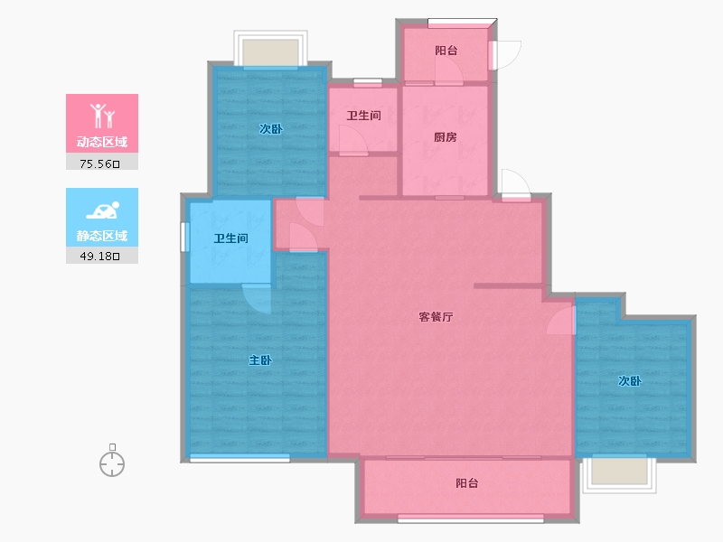 湖南省-长沙市-新城和樾144㎡户型-115.00-户型库-动静分区