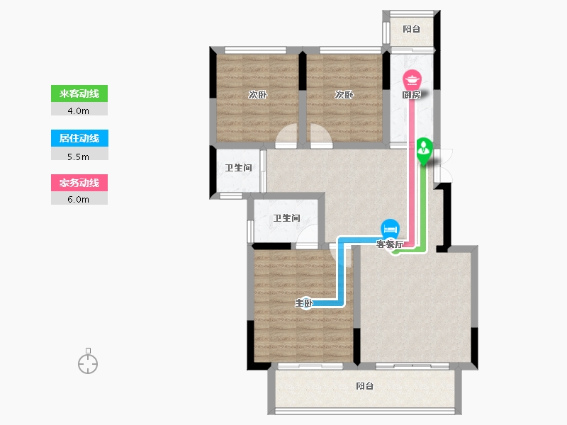 四川省-德阳市-琥珀城-90.85-户型库-动静线