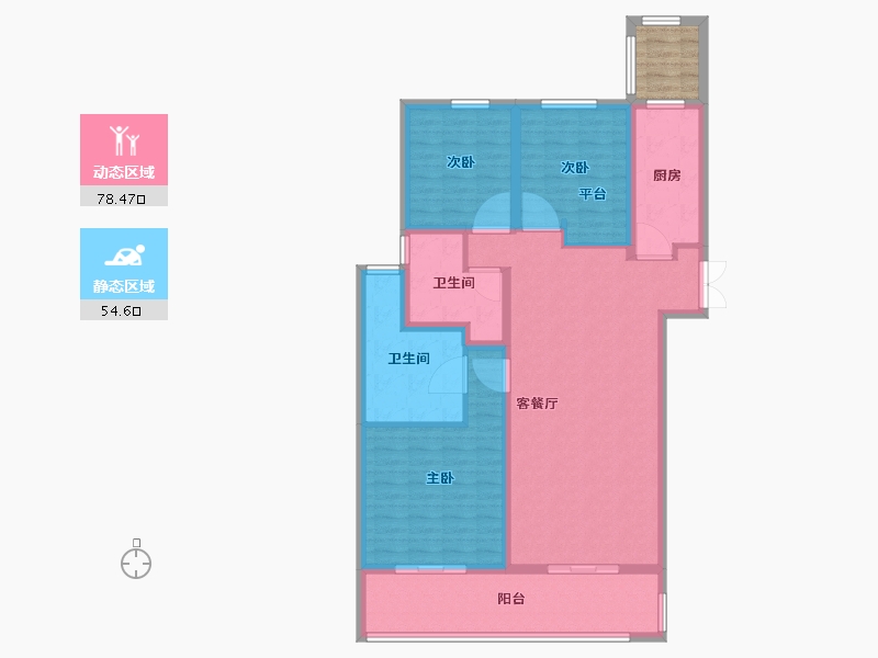 江苏省-南京市-世茂璀璨滨江18幢建面155m²-124.00-户型库-动静分区