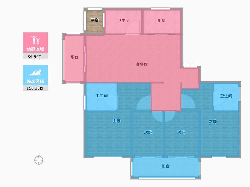 江苏省-南京市-世茂璀璨滨江建面240m²-192.00-户型库-动静分区