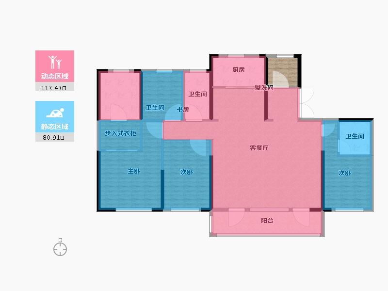 江苏省-南京市-云澜尚府建面228m²-182.40-户型库-动静分区