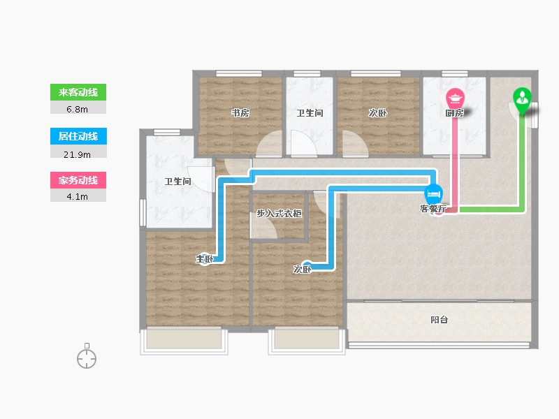 江苏省-南京市-仁恒城市星光建面165m²-132.00-户型库-动静线