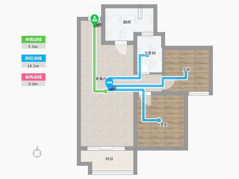 四川省-成都市-秦皇帝锦11号2号楼建面77m2-60.84-户型库-动静线