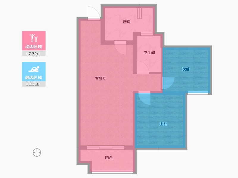 四川省-成都市-秦皇帝锦11号2号楼建面77m2-60.84-户型库-动静分区