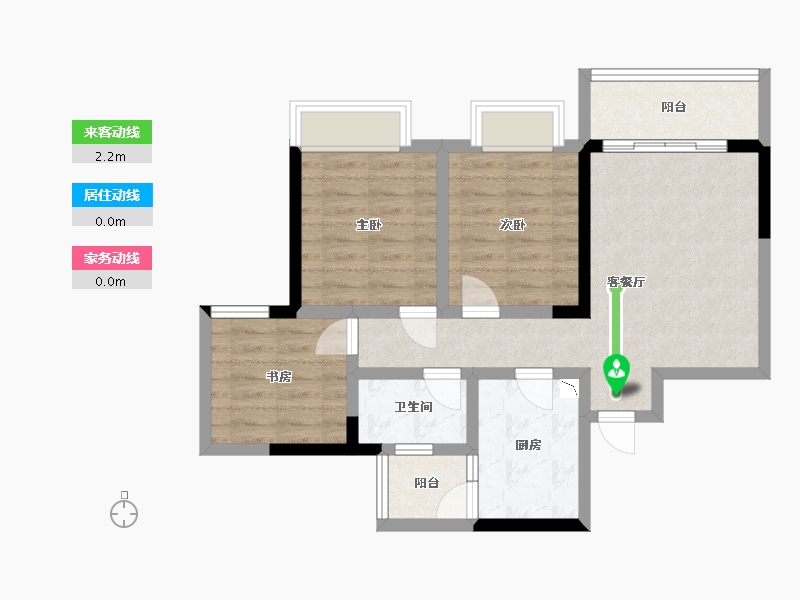 四川省-成都市-空港云尚建面90m2-66.57-户型库-动静线