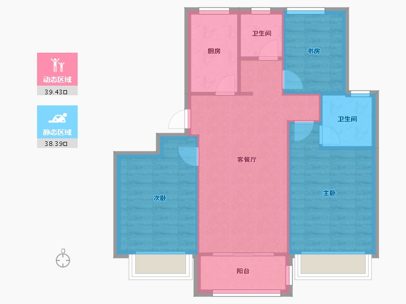 江苏省-南京市-山语隽府6幢,12幢,13幢建面88m²-70.40-户型库-动静分区