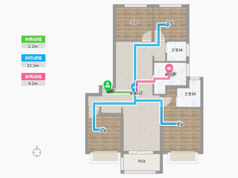 江苏省-南京市-山语隽府6幢建面117m²-93.60-户型库-动静线