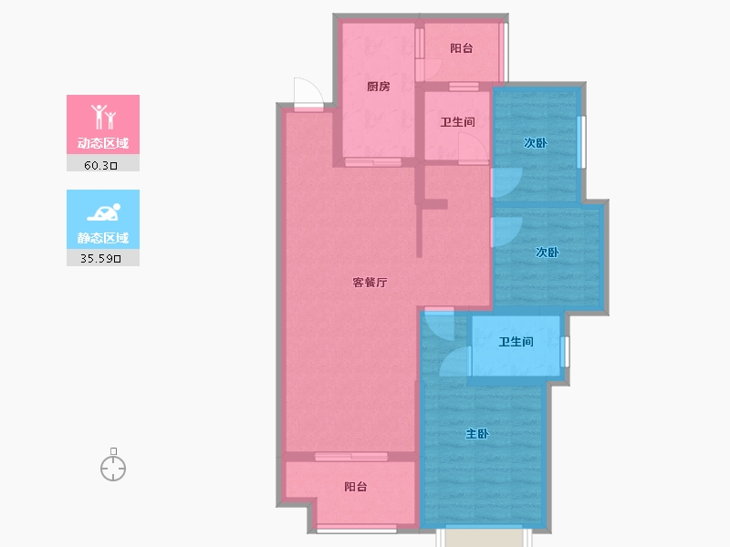 四川省-成都市-恒大天府半岛81,82栋B4、B3建面111m2-85.03-户型库-动静分区