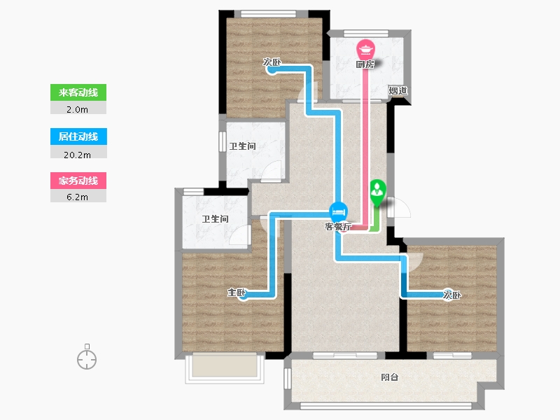 江苏省-南京市-美的建发润锦园建面115m²-92.00-户型库-动静线