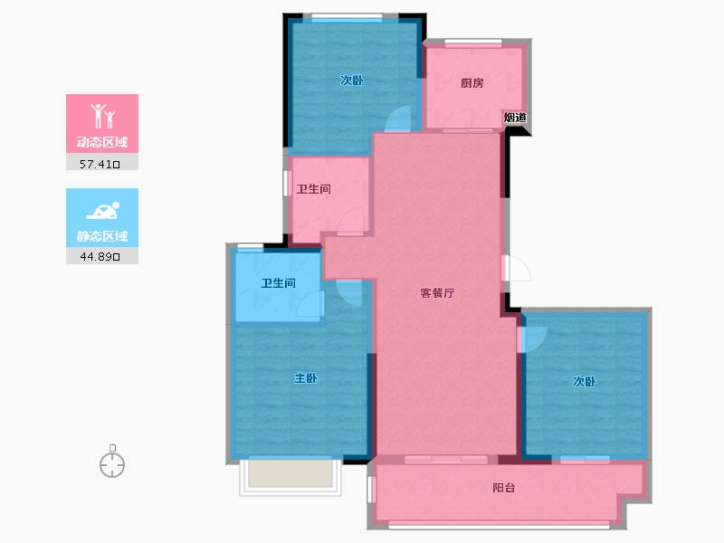 江苏省-南京市-美的建发润锦园建面115m²-92.00-户型库-动静分区