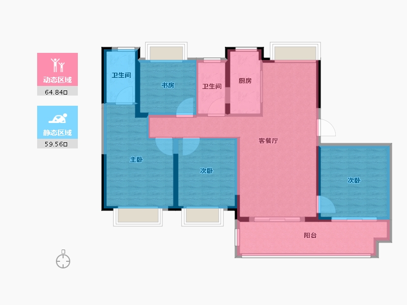 江苏省-南京市-美的建发润锦园建面140m²-112.01-户型库-动静分区