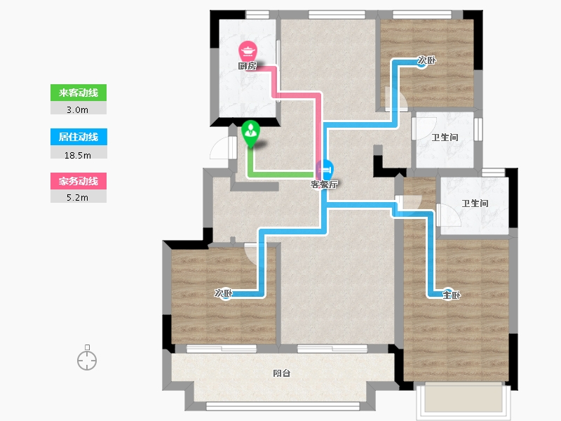 江苏省-南京市-时光泊月建面102m²-81.59-户型库-动静线