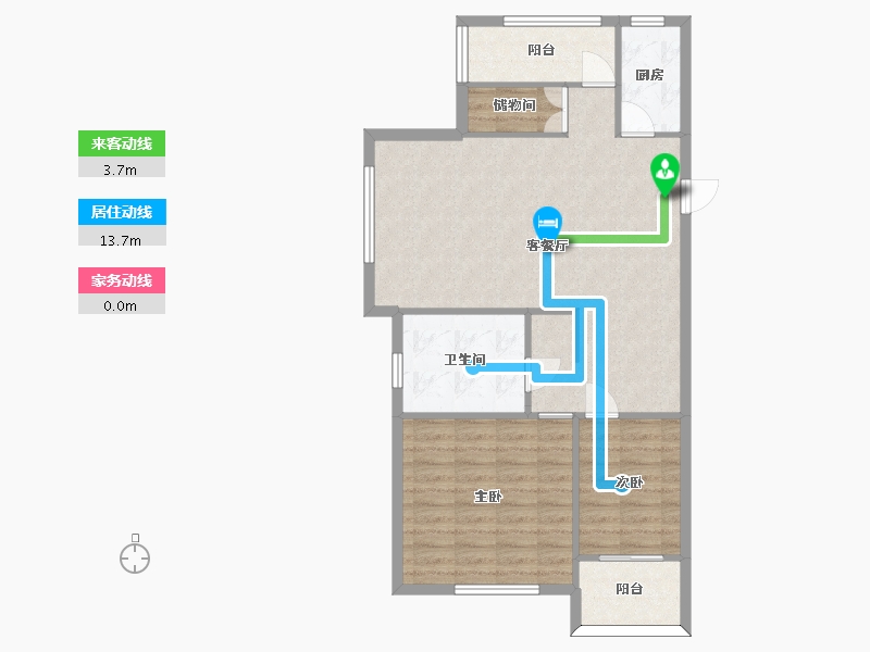 江苏省-南京市-荣鼎幸福城03幢,11号楼,14幢D103m²-82.40-户型库-动静线