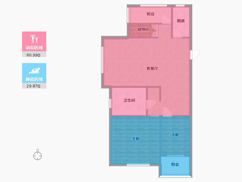 江苏省-南京市-荣鼎幸福城03幢,11号楼,14幢D103m²-82.40-户型库-动静分区