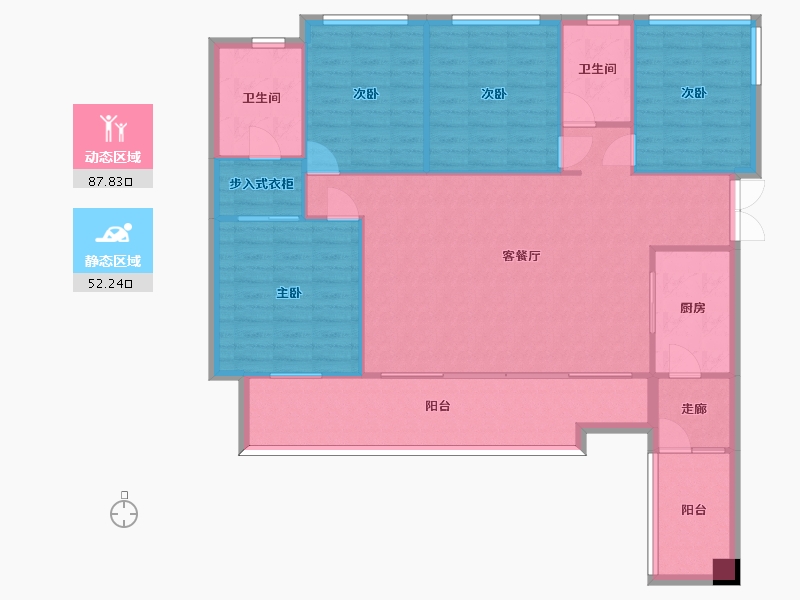 四川省-成都市-德商御府天骄11号楼9号楼D3户型建面138m2-128.89-户型库-动静分区