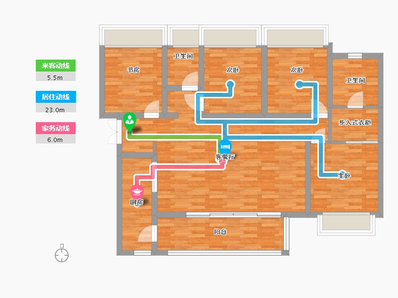 河南省-郑州市-川发天府上城建面140m2-100.95-户型库-动静线