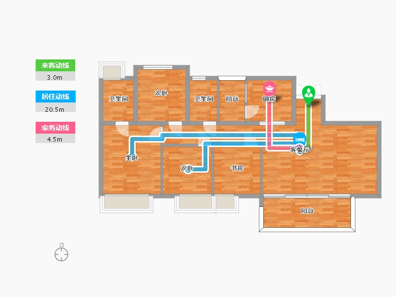 四川省-成都市-城投置地楠悦1,2,3,5号楼建面136m2-102.48-户型库-动静线