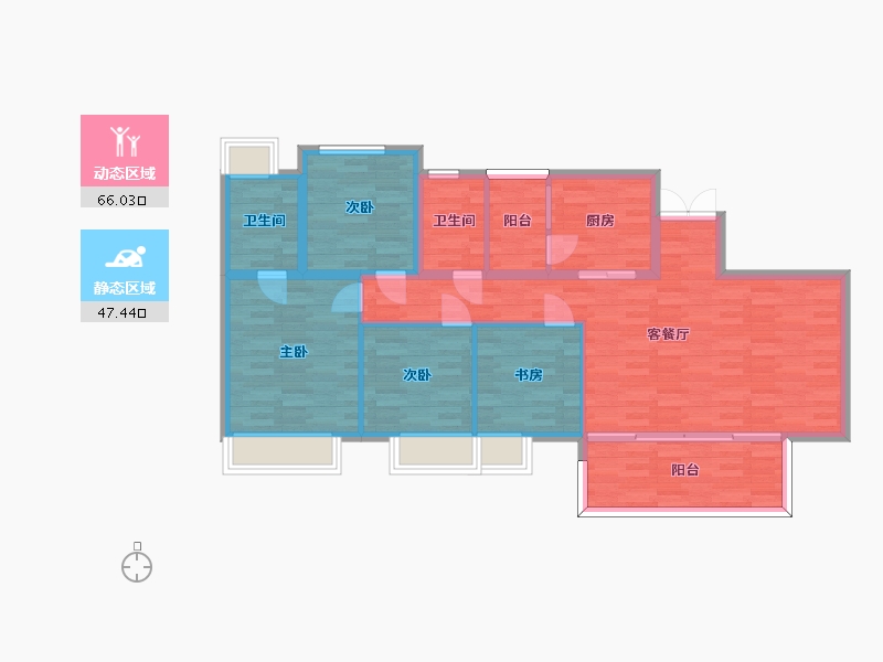 四川省-成都市-城投置地楠悦1,2,3,5号楼建面136m2-102.48-户型库-动静分区