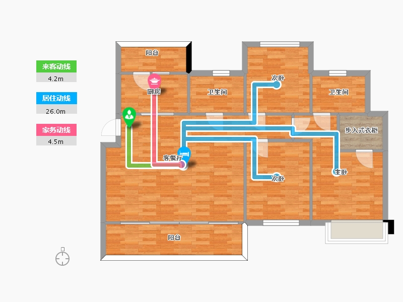 四川省-成都市-光明蓉府7,8号楼建面121m2-94.89-户型库-动静线