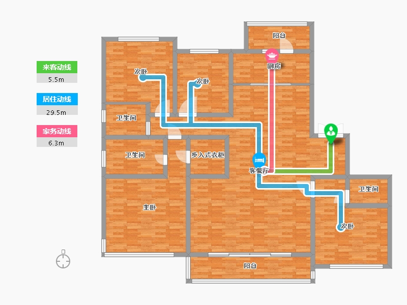 四川省-成都市-首开云著建面175m2-170.53-户型库-动静线