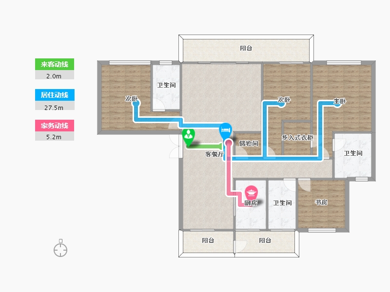 四川省-成都市-中国铁建西派国樾西派玺樾5号楼建面200m2-153.63-户型库-动静线