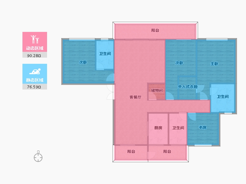 四川省-成都市-中国铁建西派国樾西派玺樾5号楼建面200m2-153.63-户型库-动静分区