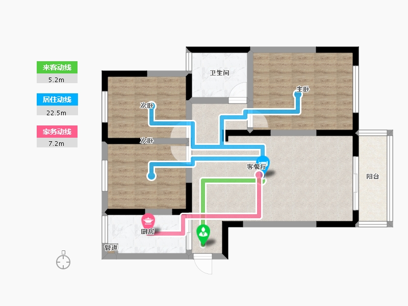 江苏省-淮安市-金域华府-78.50-户型库-动静线