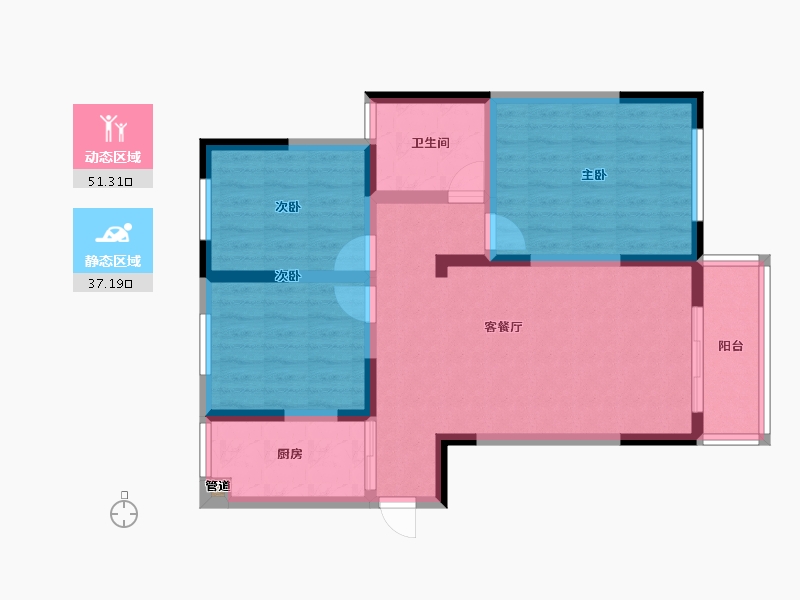 江苏省-淮安市-金域华府-78.50-户型库-动静分区