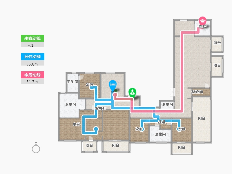 江苏省-南京市-世茂天誉380m²-304.01-户型库-动静线