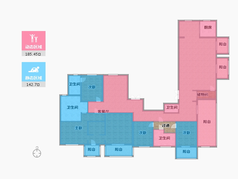 江苏省-南京市-世茂天誉380m²-304.01-户型库-动静分区