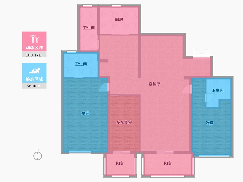 江苏省-南京市-世茂天誉B2户型186m²-149.00-户型库-动静分区