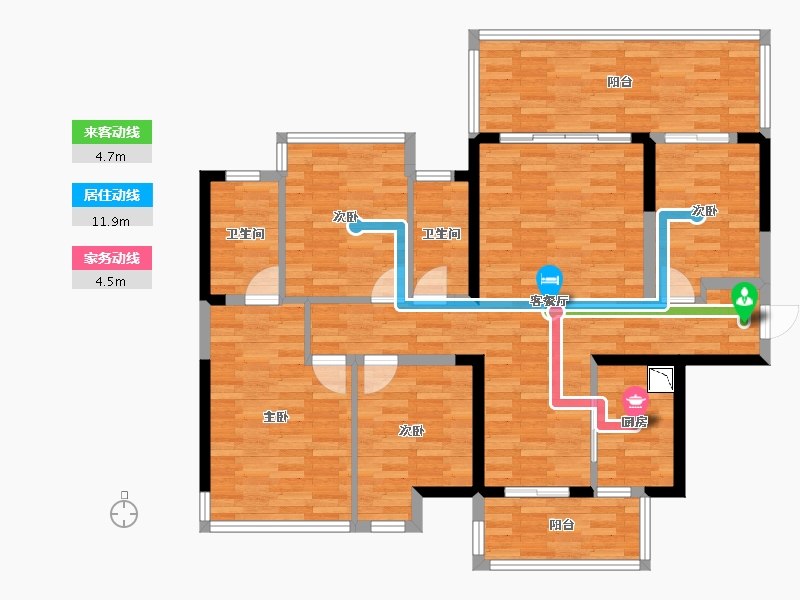 广西壮族自治区-南宁市-青溪府-113.00-户型库-动静线