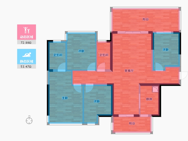 广西壮族自治区-南宁市-青溪府-113.00-户型库-动静分区