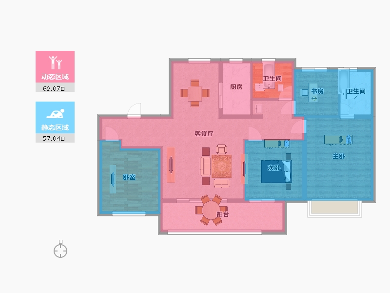 江苏省-南京市-华著兰庭极上143㎡-114.00-户型库-动静分区