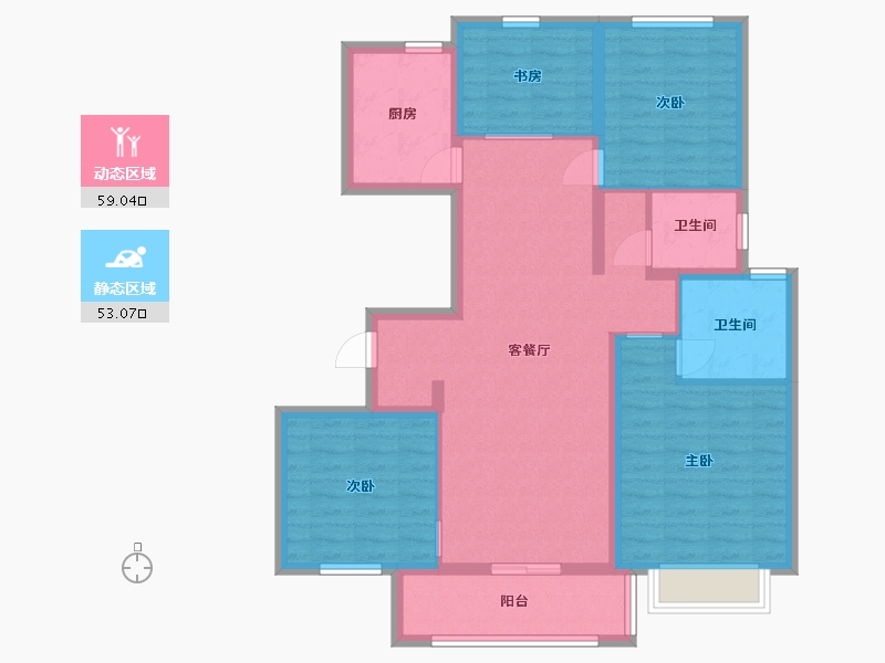 江苏省-南京市-华著兰庭越界125㎡-100.01-户型库-动静分区