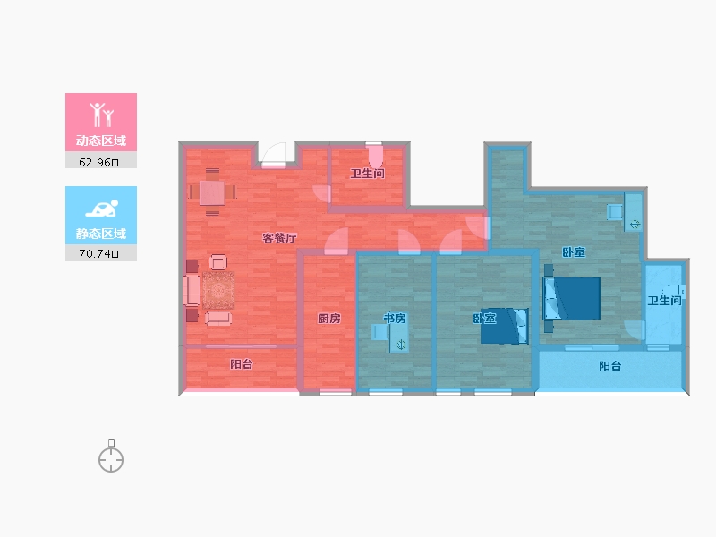 江苏省-南京市-青奥村E6户型150m²-120.01-户型库-动静分区