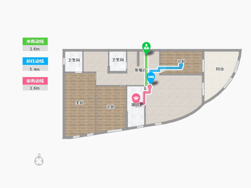 江苏省-南京市-青奥村F8户型167m²-133.00-户型库-动静线