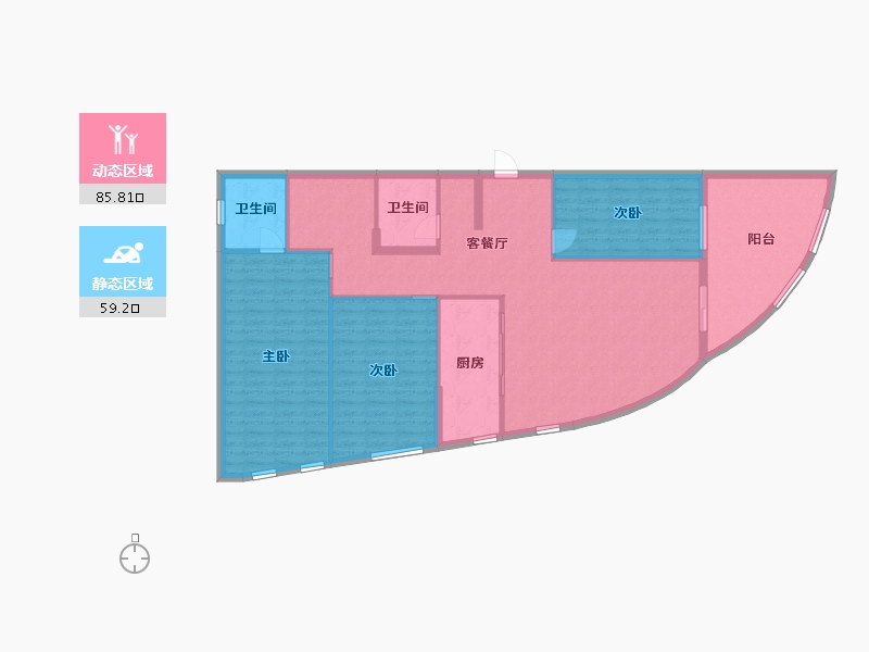 江苏省-南京市-青奥村F8户型167m²-133.00-户型库-动静分区