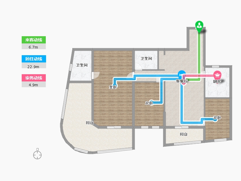 江苏省-南京市-青奥村G4户型193m²-154.00-户型库-动静线