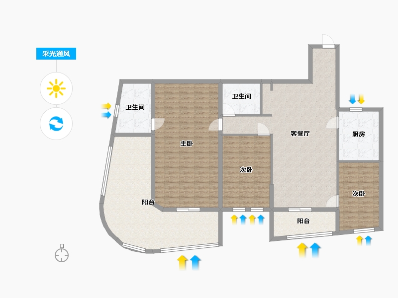 江苏省-南京市-青奥村G4户型193m²-154.00-户型库-采光通风