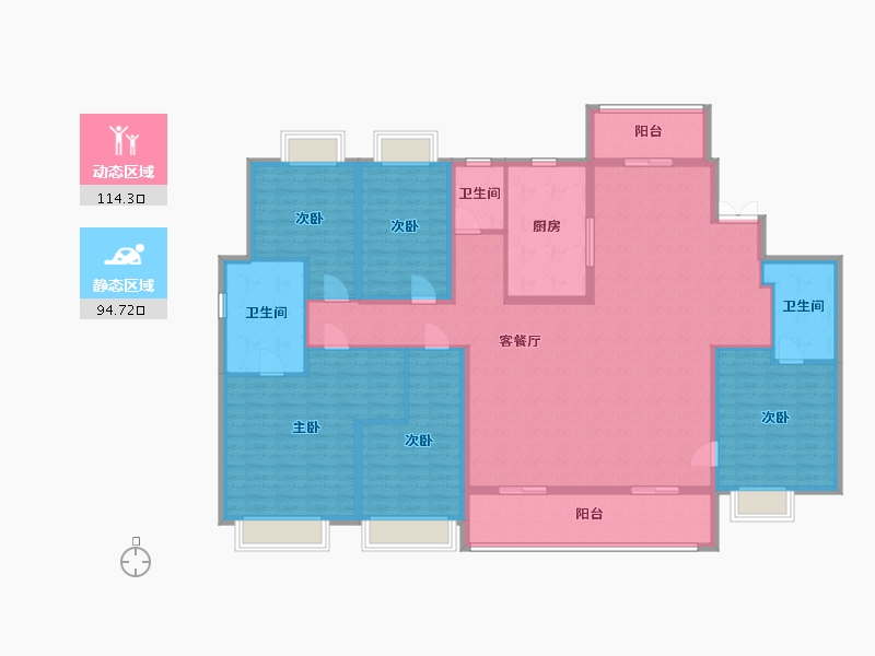 江苏省-南京市-苏宁檀悦-190.37-户型库-动静分区