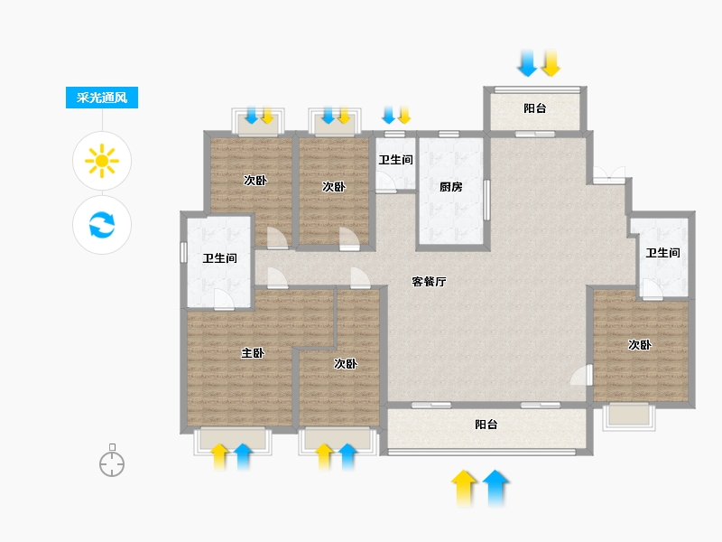 江苏省-南京市-苏宁檀悦-190.37-户型库-采光通风