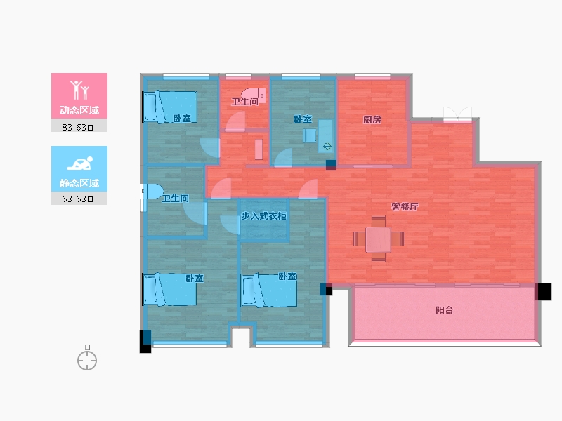 江苏省-南京市-花语江南春波里7幢170m²-136.00-户型库-动静分区