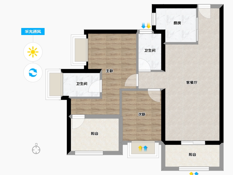 广东省-深圳市-特发天鹅湖畔-72.20-户型库-采光通风