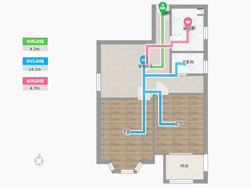 湖南省-长沙市-锦天金岸雅苑1栋A户型0472m²-53.56-户型库-动静线