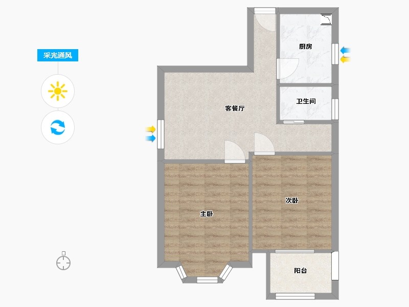 湖南省-长沙市-锦天金岸雅苑1栋A户型0472m²-53.56-户型库-采光通风