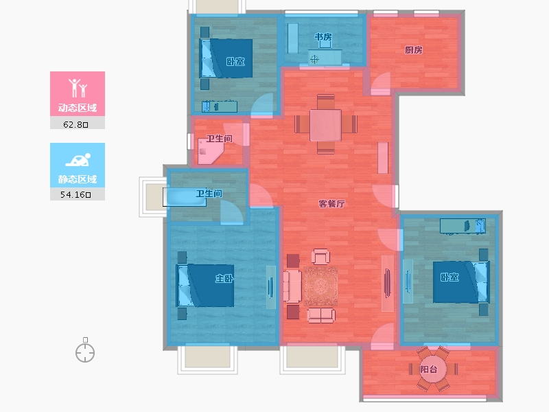 江苏省-苏州市-石林云城22幢,23幢H2131m²-105.03-户型库-动静分区