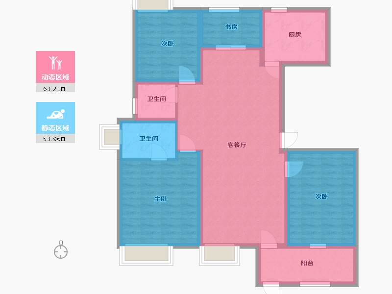 江苏省-南京市-石林云城H6,131m²-105.01-户型库-动静分区