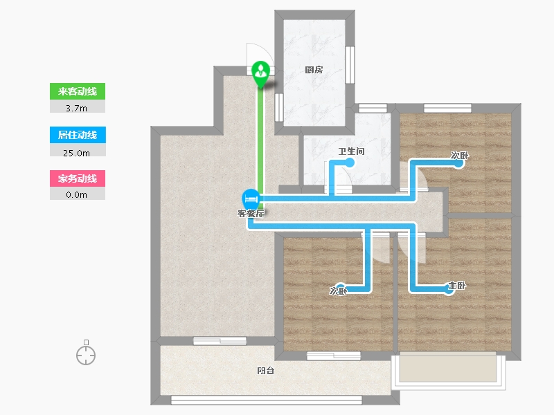 江苏省-南京市-宋都柏悦府A92m²-73.01-户型库-动静线