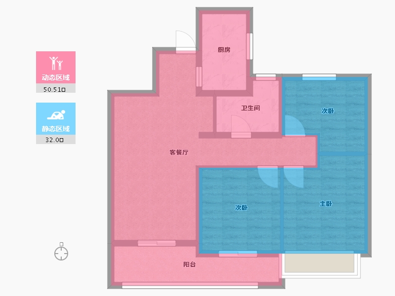 江苏省-南京市-宋都柏悦府A92m²-73.01-户型库-动静分区